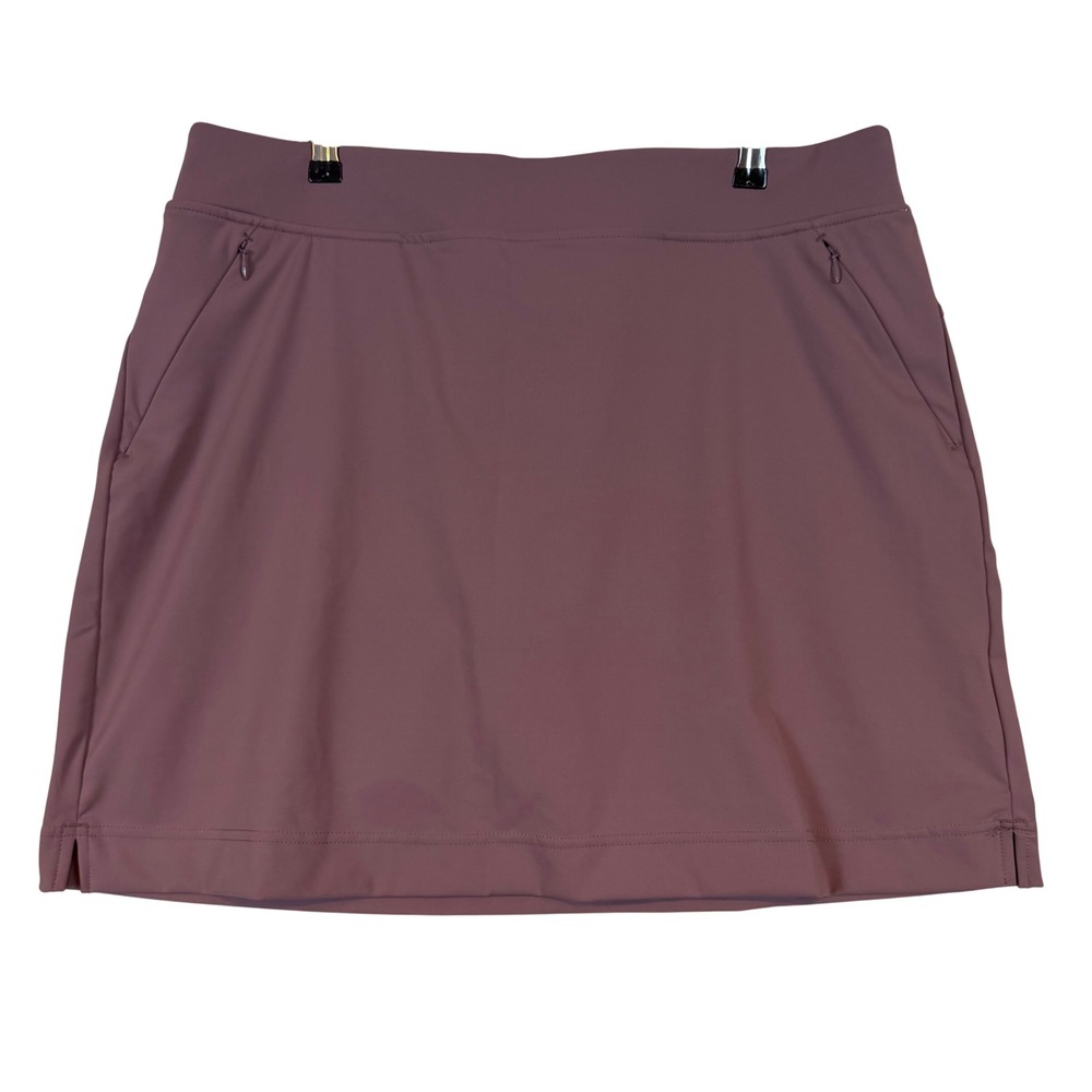 NWT-32 Degrees Cool Womens Pink Active Skort •L• Zipper Pockets Built-in Shorts